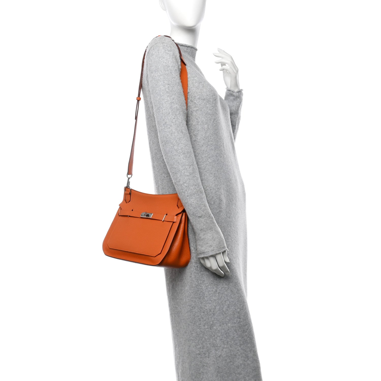 Hermes Taurillon Clemence Jypsiere 28 Orange 2 of 16
