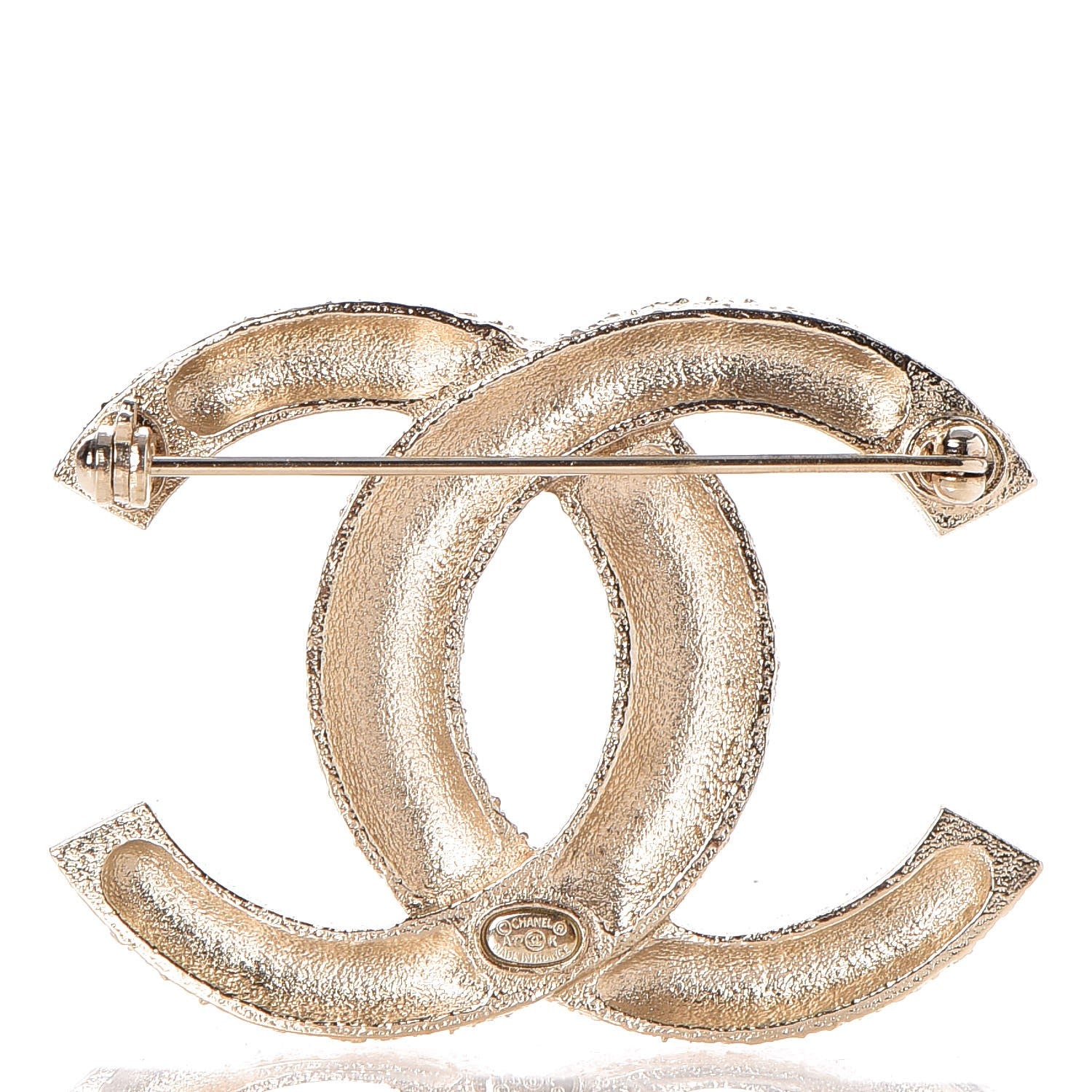 Chanel Crystal CC Brooch Gold 3 of 5
