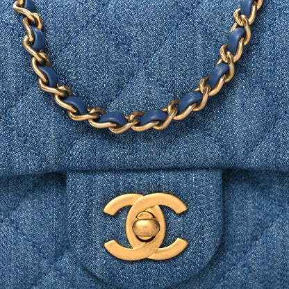 Chanel Denim Quilted Mini Pearl Crush Rectangular Flap Blue 8 of 11