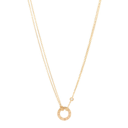 Cartier 18K Yellow Gold 2 Diamond LOVE Necklace 1 of 5