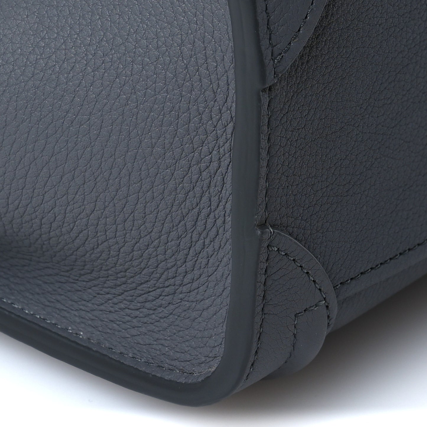 Drummed Calfskin Nano Luggage Kohl