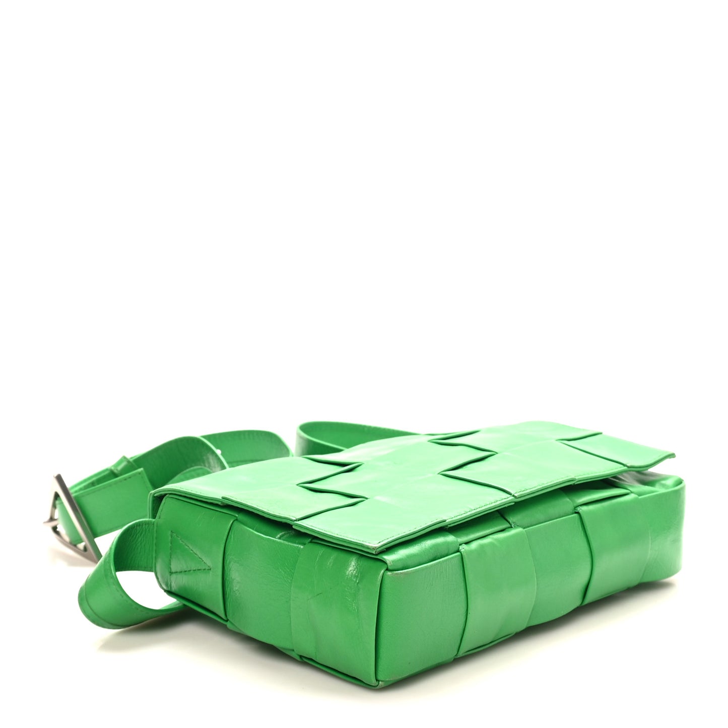 Paper Calfskin Maxi Intreccio Cassette Crossbody Bag Parakeet
