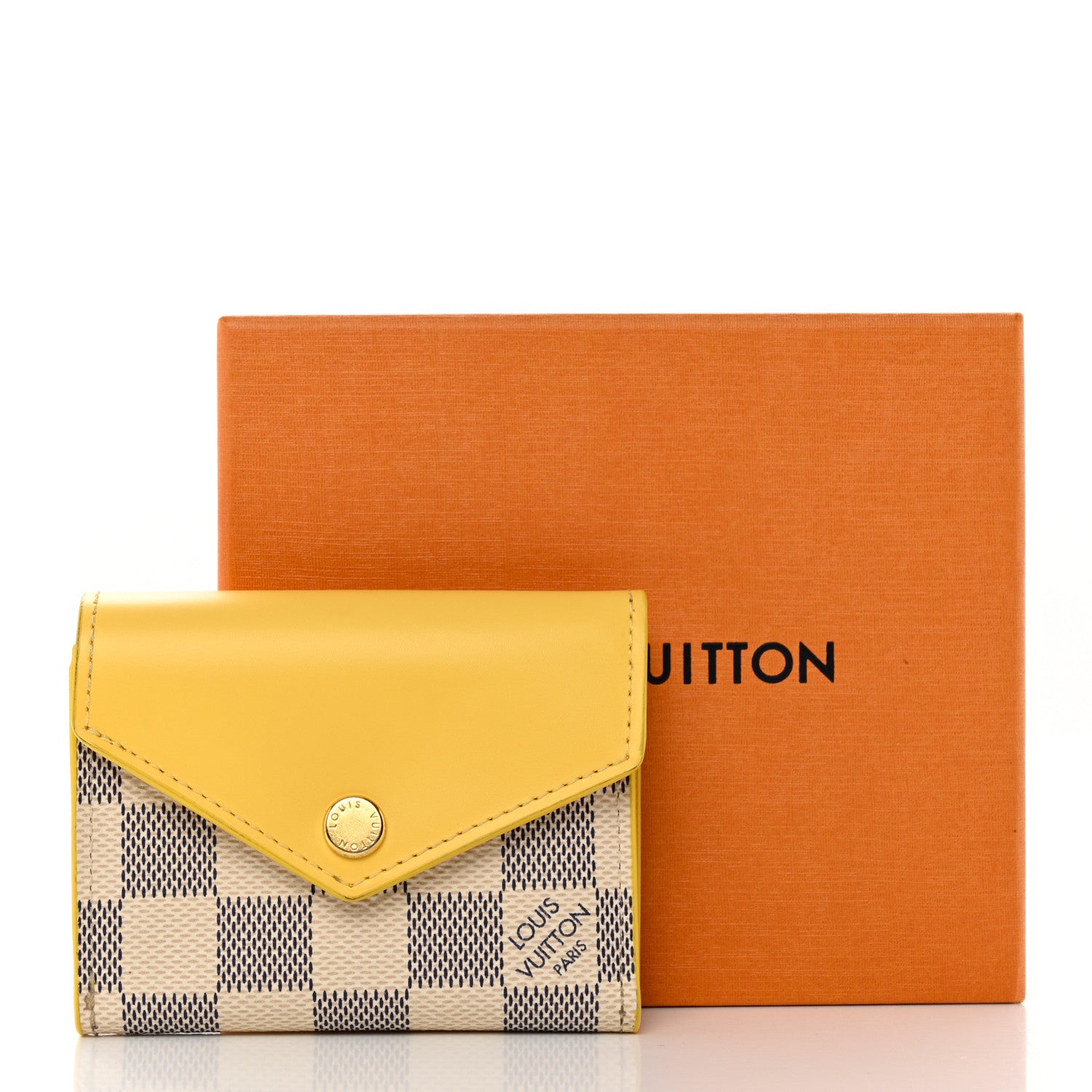 Louis Vuitton Damier Azur Zoe Wallet Jaune Pale 9 of 9