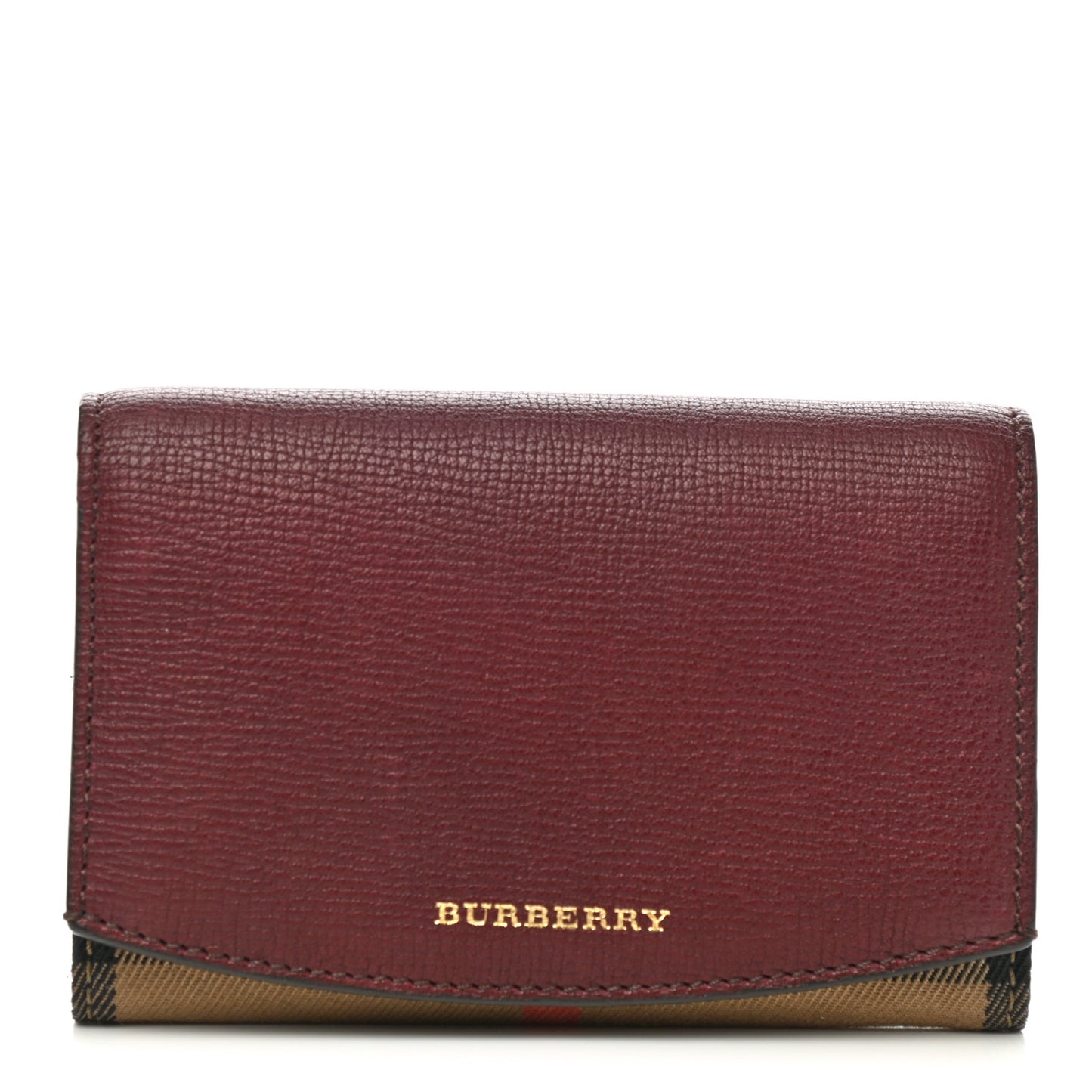 House Check Wallet Burgundy