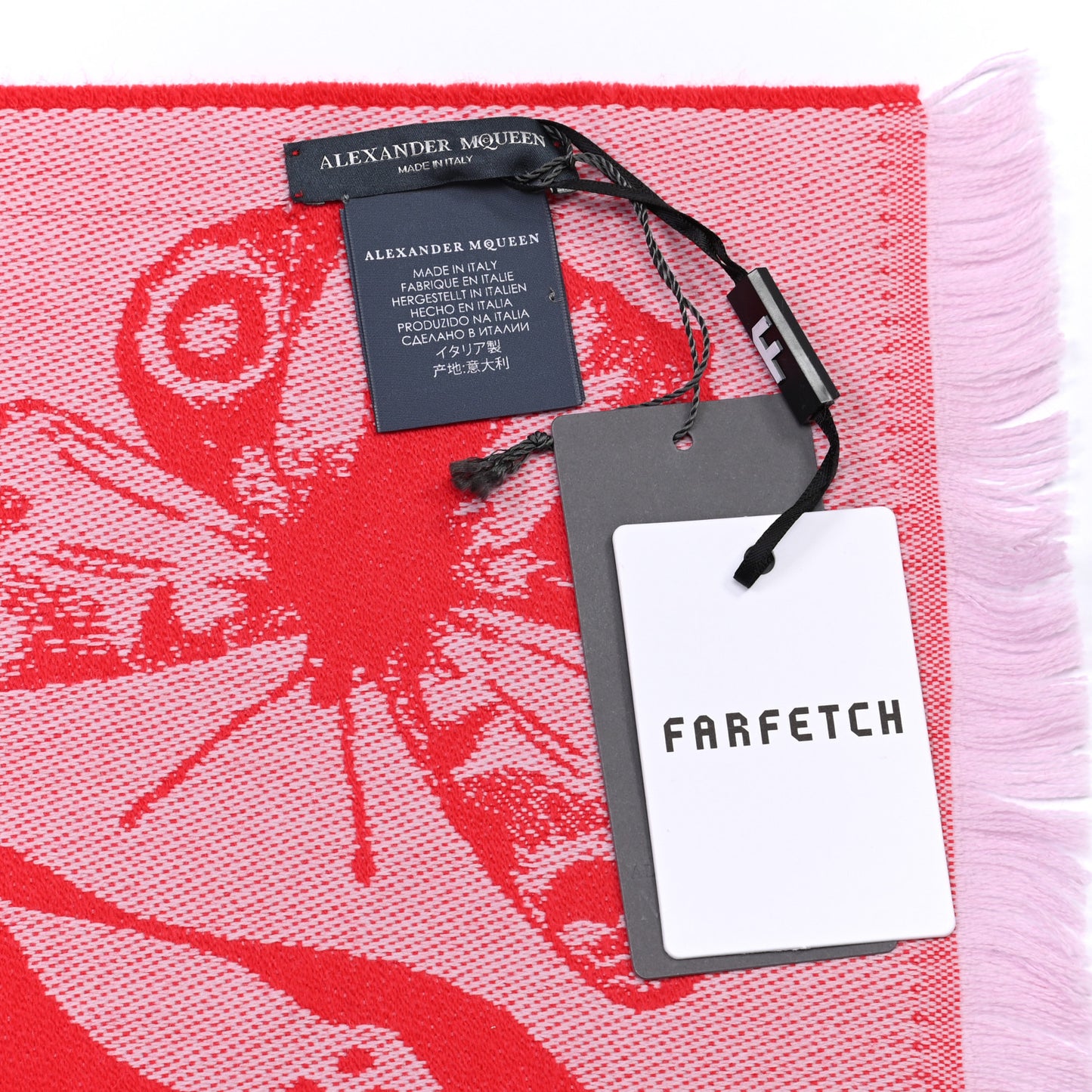 Wool Oversized Metamorphosis Scarf Red