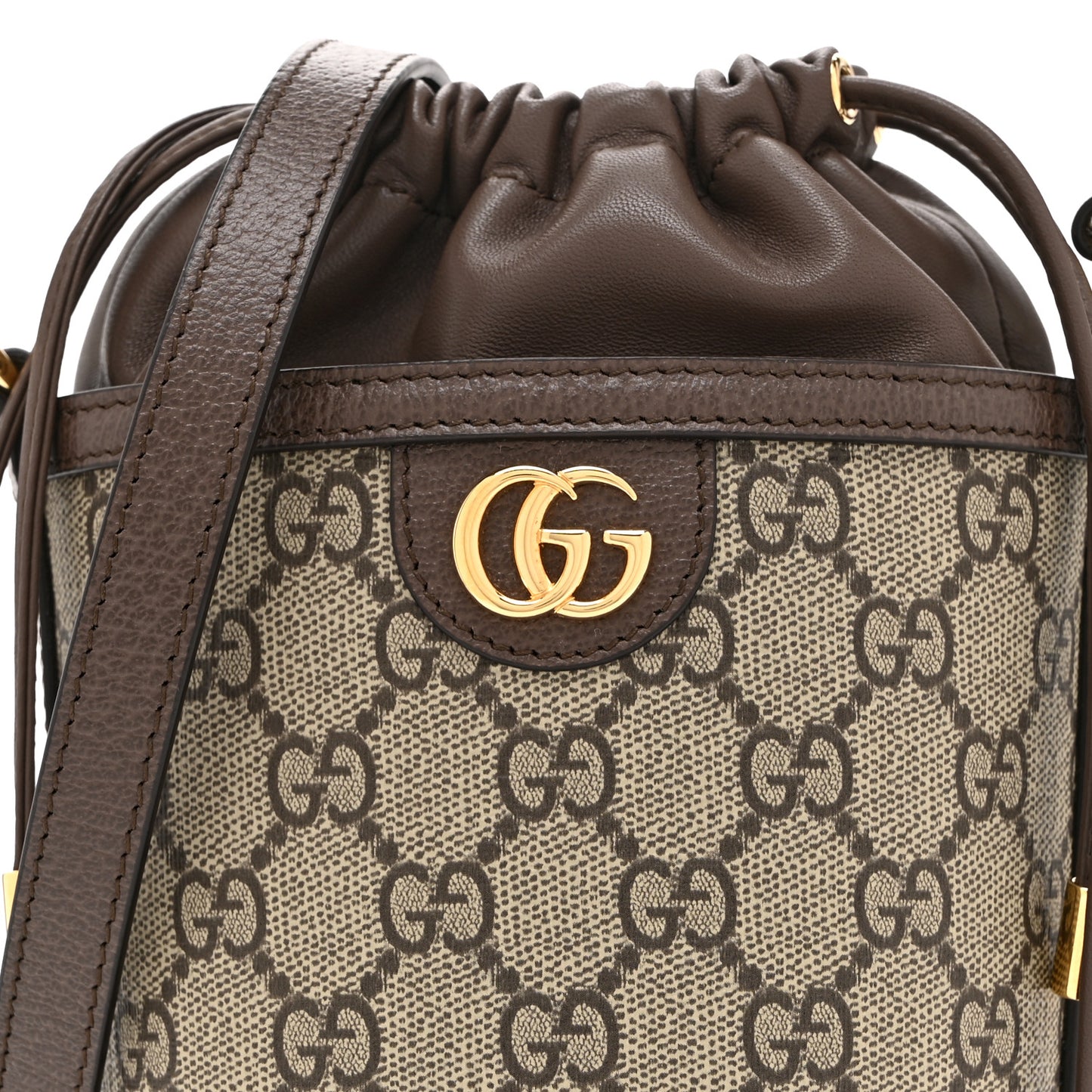 GG Supreme Monogram Ophidia Mini Bucket Bag Beige Ebony