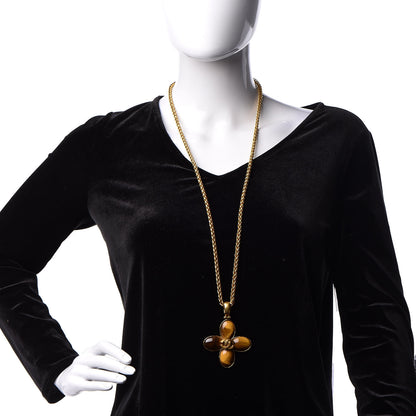 Chanel Gripoix Cross CC Long Necklace Gold 2 of 4