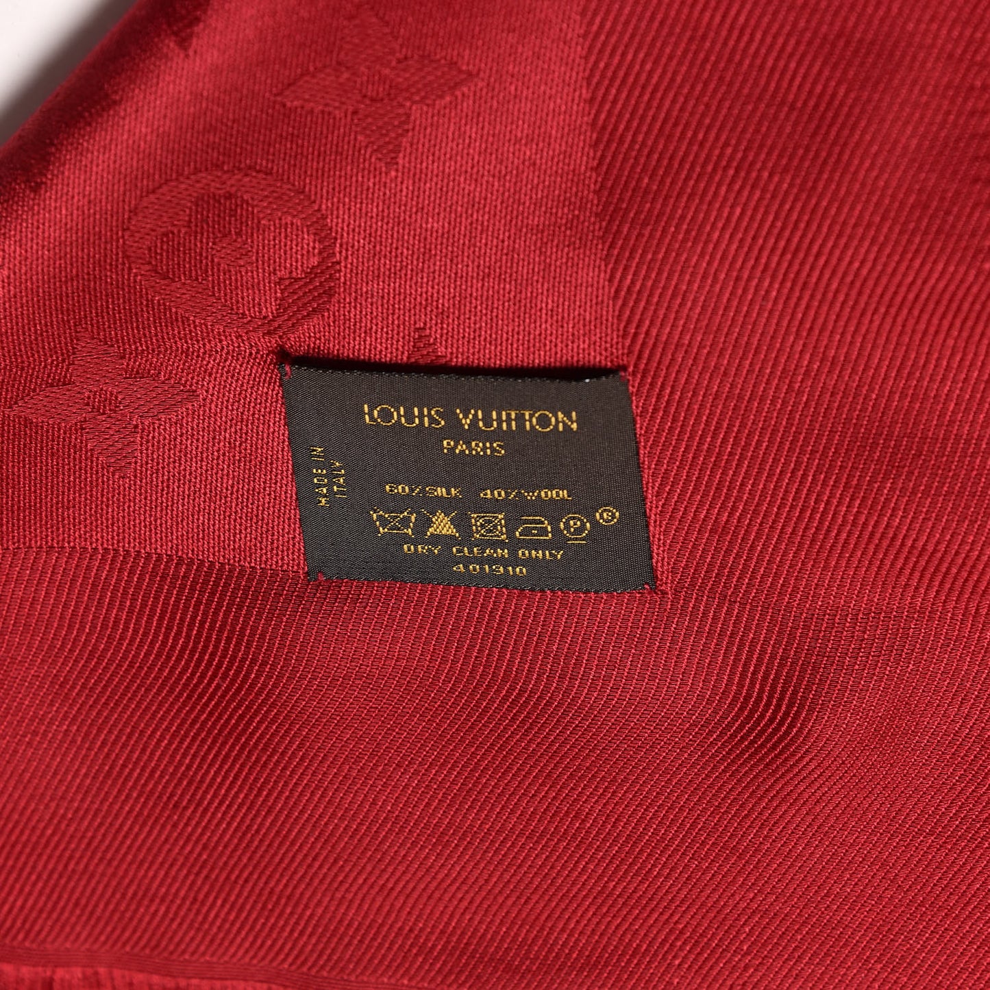 Silk Wool Monogram Shawl Pomme D'Amour