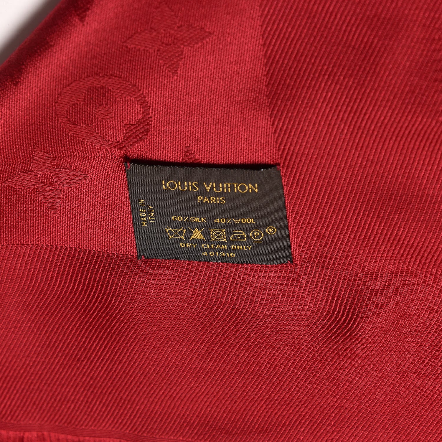 Louis Vuitton Silk Wool Monogram Shawl Pomme D'Amour 4 of 5
