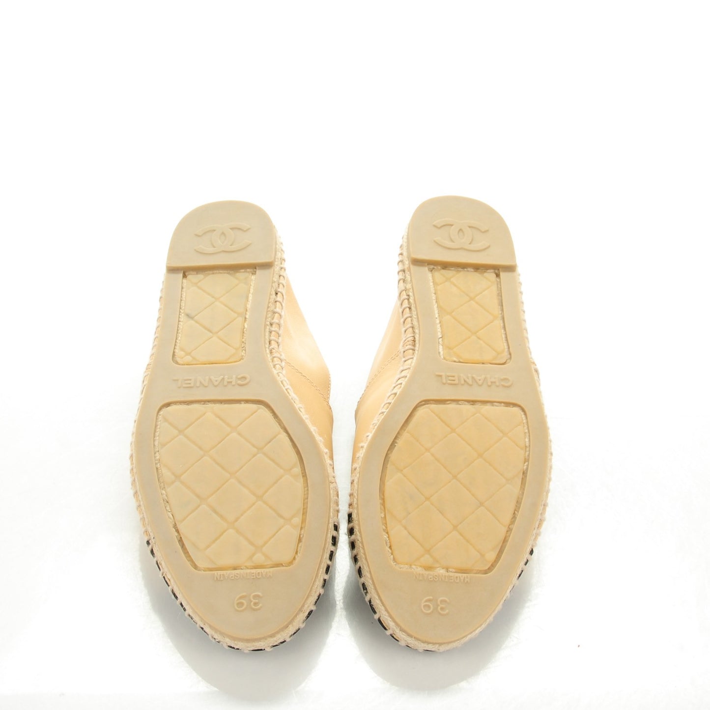 Lambskin CC Espadrilles 39 Beige Black