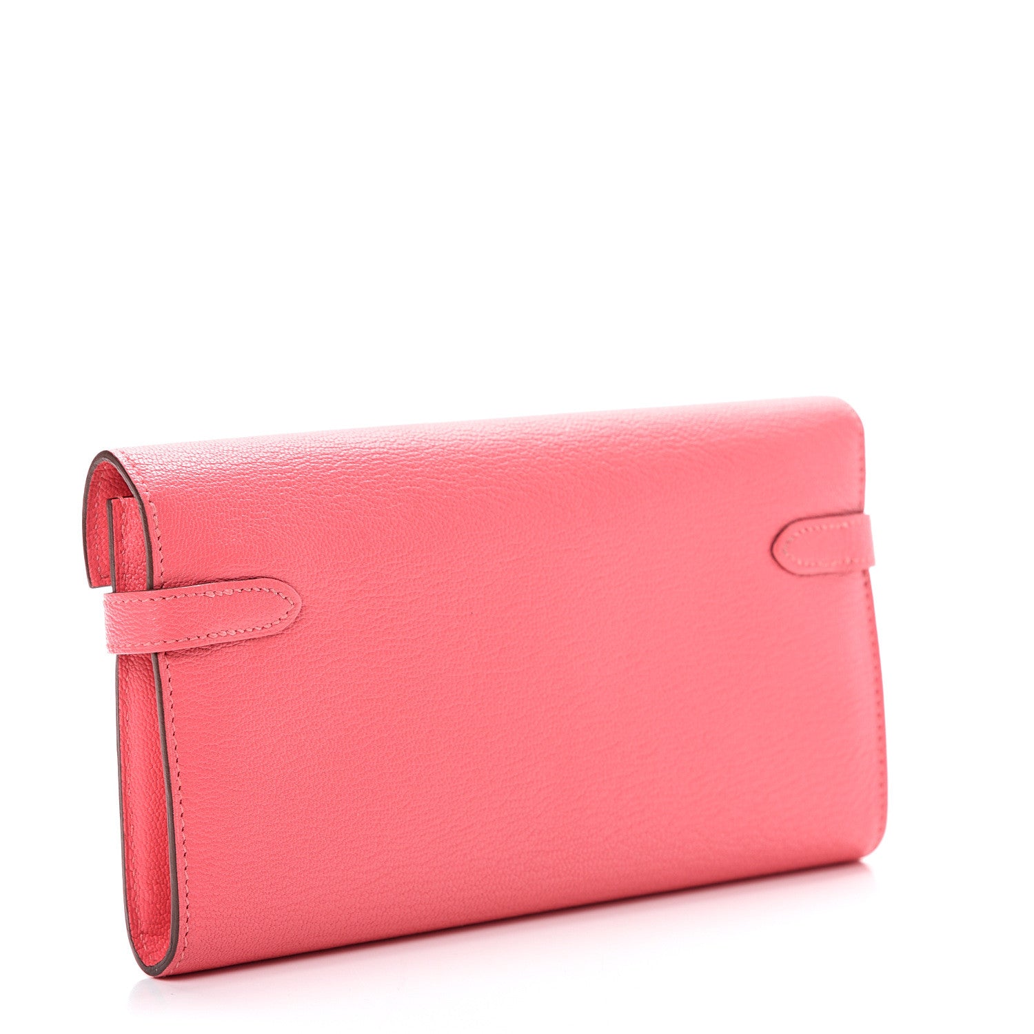 Hermes Chevre Mysore Kelly Longue Wallet Rose Lipstick 2 of 7