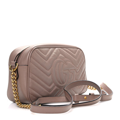 Gucci Calfskin Matelasse Small GG Marmont Chain Shoulder Bag Porcelain Rose 3 of 11