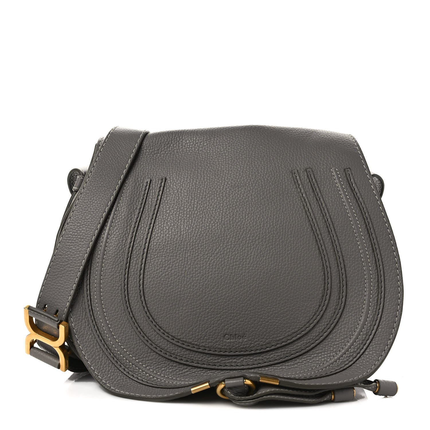 Chloe Calfskin Medium Marcie Round Crossbody Bag Cashmere Grey 1 of 8