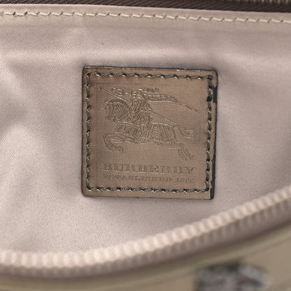 Burberry Metallic Patent Calfskin House Check Sliced Ashcombe Clutch 6 of 9