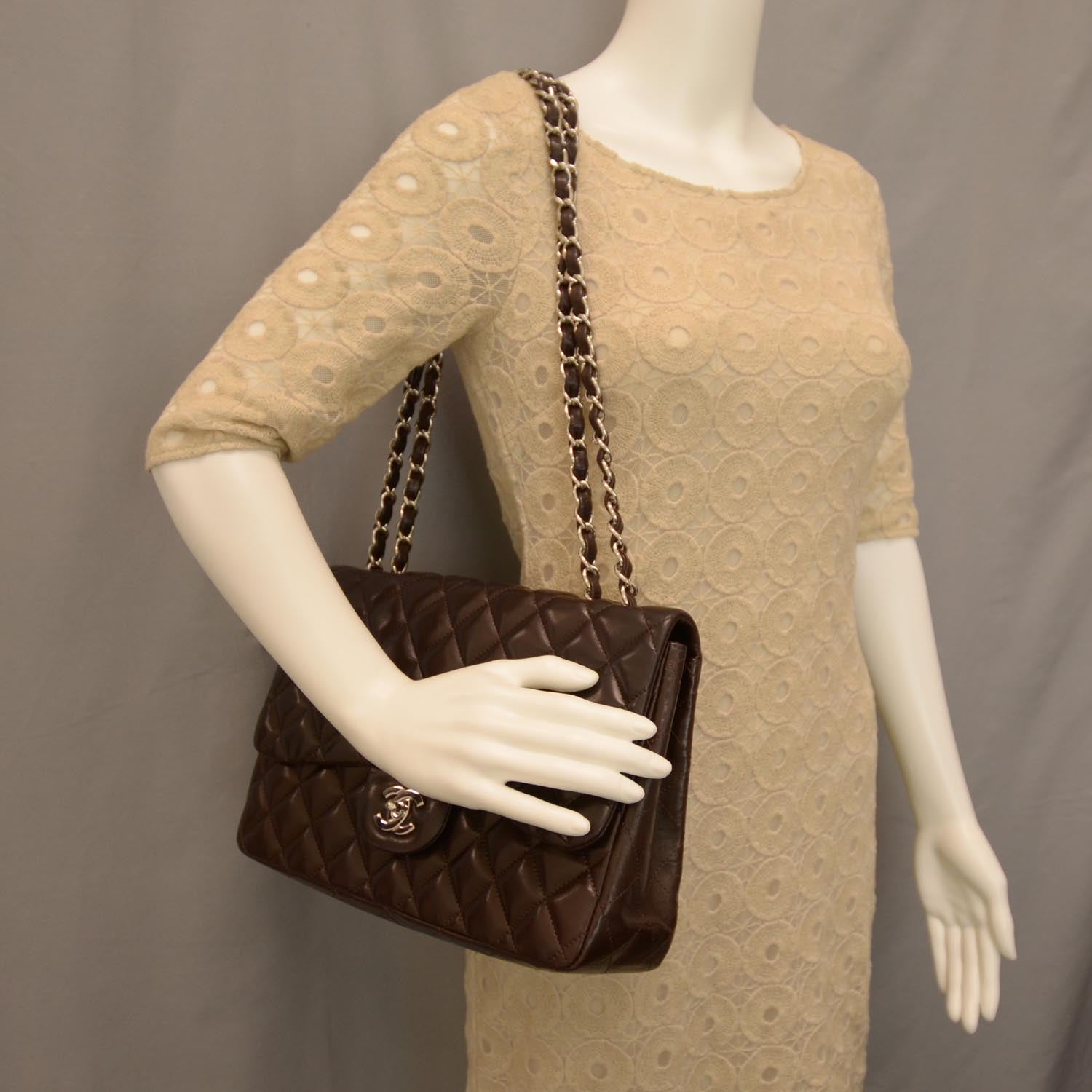 Chanel Lambskin Jumbo Single Flap Brown 2 of 10