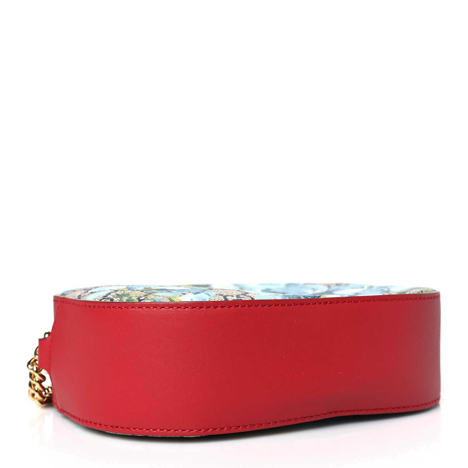 Gucci GG Supreme Monogram Blooms Mini Chain Shoulder Bag Beige Blue Navy Hibiscus Red 4 of 10