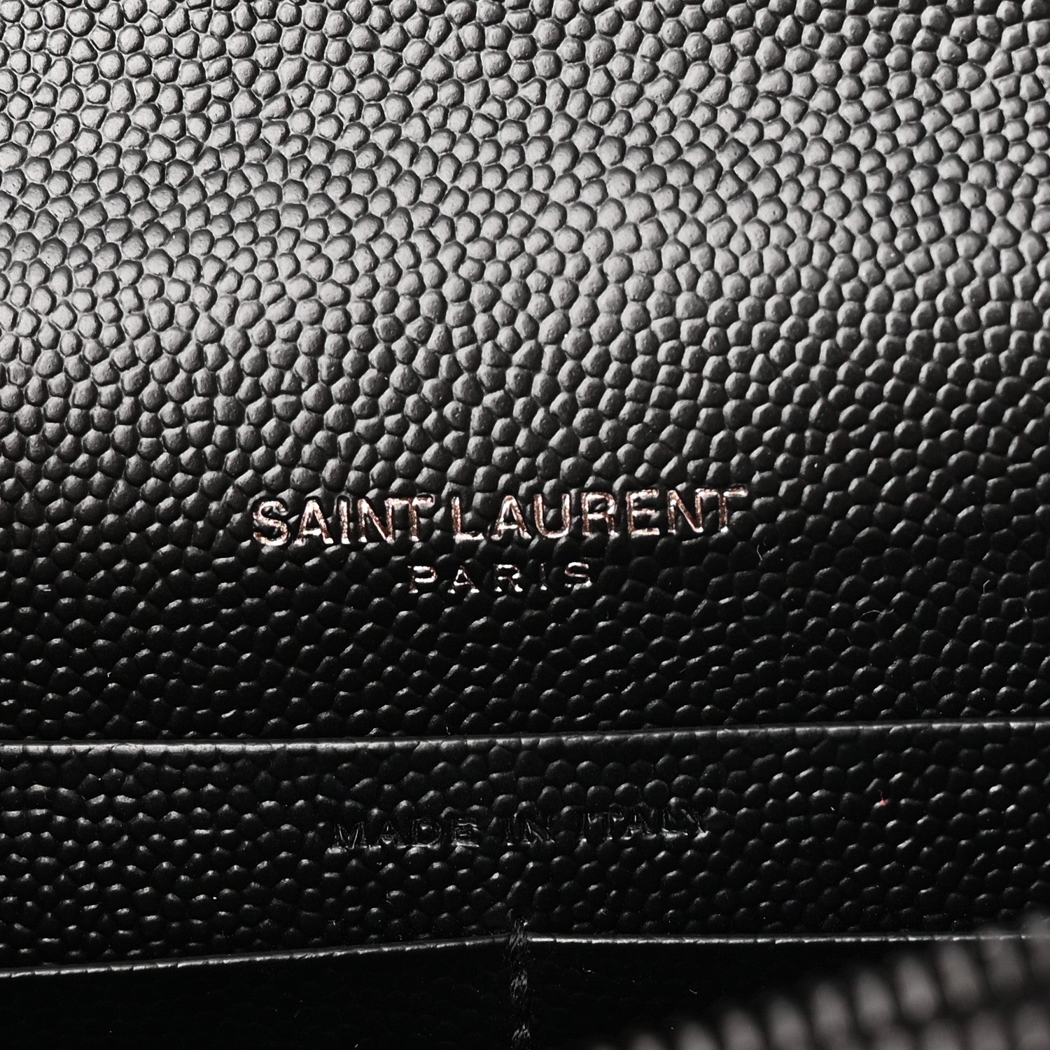Saint Laurent Grain De Poudre Matelasse Chevron Monogram Monochrome Envelope Chain Wallet Black 6 of 11