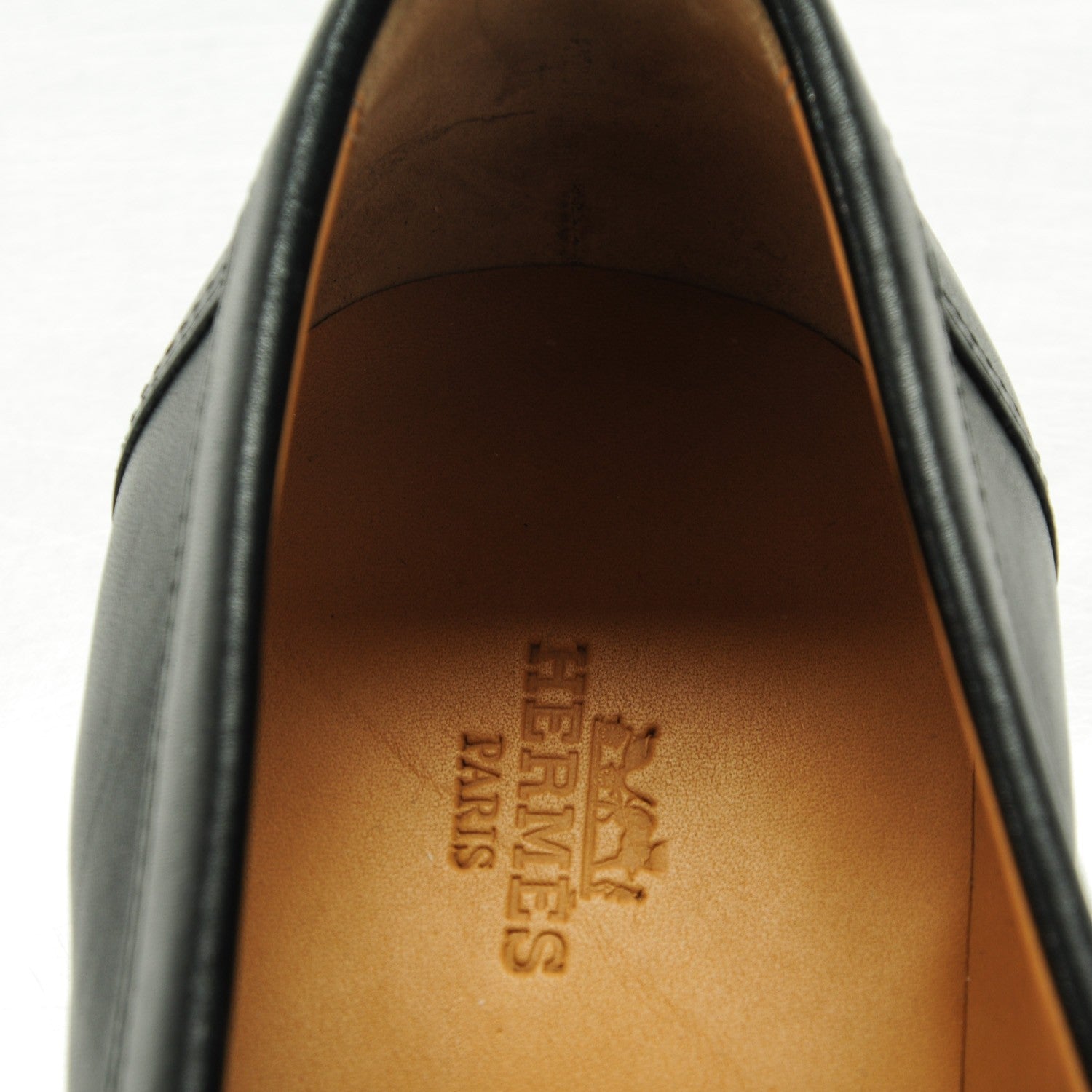 Hermes Tuscan Calfskin Kennedy Moccasin Loafers 38 Black 7 of 8