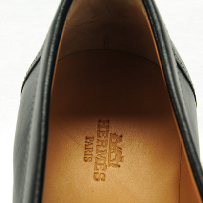 Hermes Tuscan Calfskin Kennedy Moccasin Loafers 38 Black 7 of 8