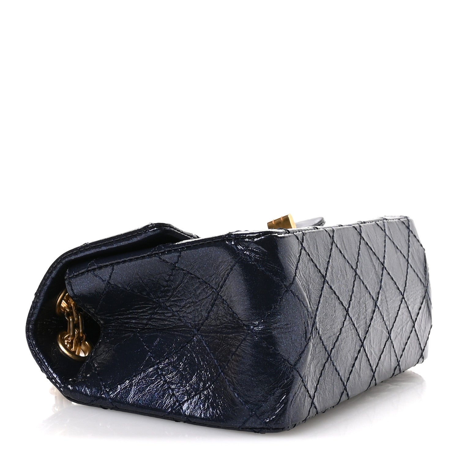 Chanel Iridescent Aged Calfskin Quilted 2.55 Reissue Mini Flap Navy 4 of 11