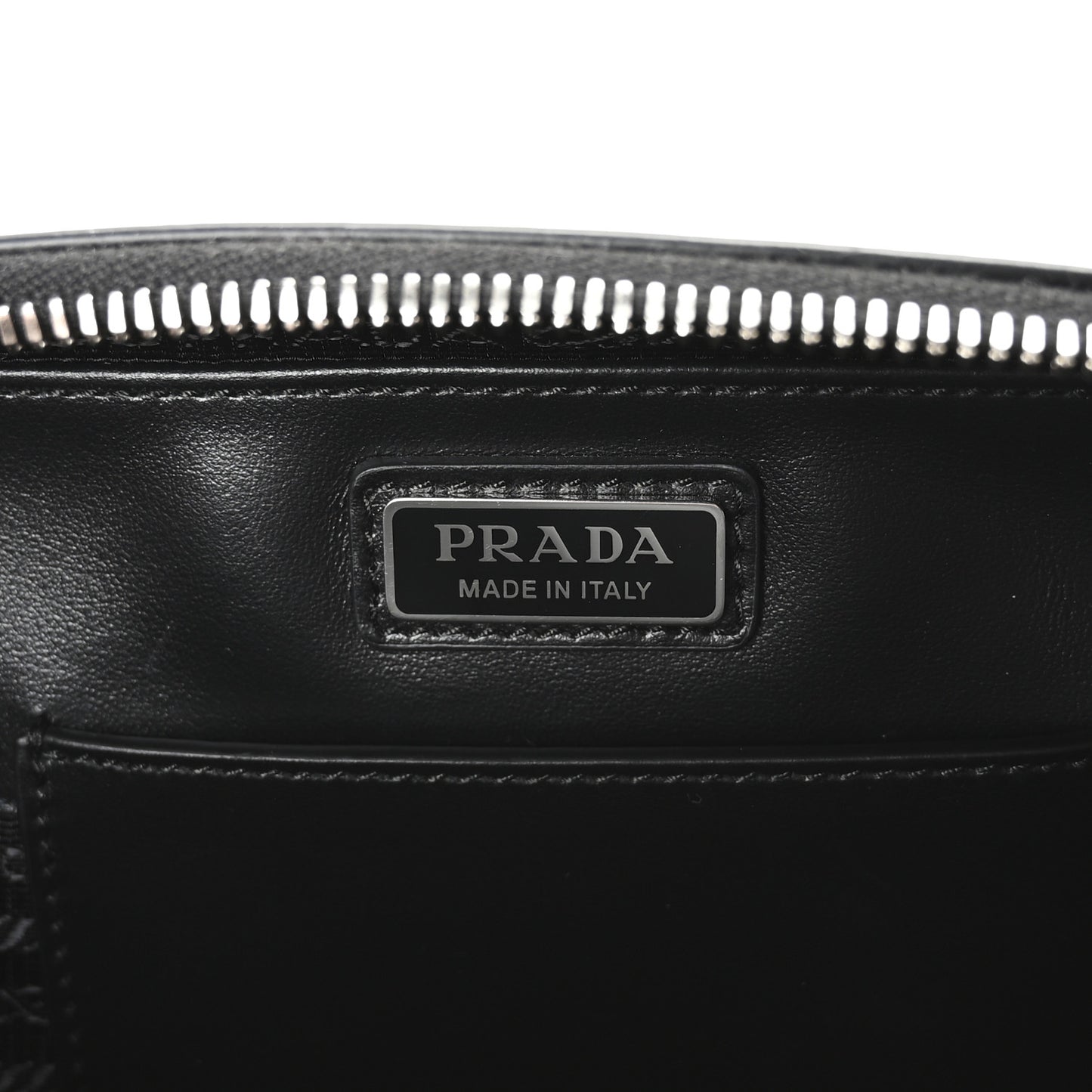 Spazzolato Metal Triangle Logo Mini Pouch Shoulder Bag Black