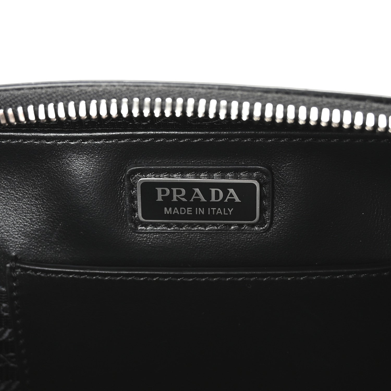 Prada Spazzolato Metal Triangle Logo Mini Pouch Shoulder Bag Black 6 of 9