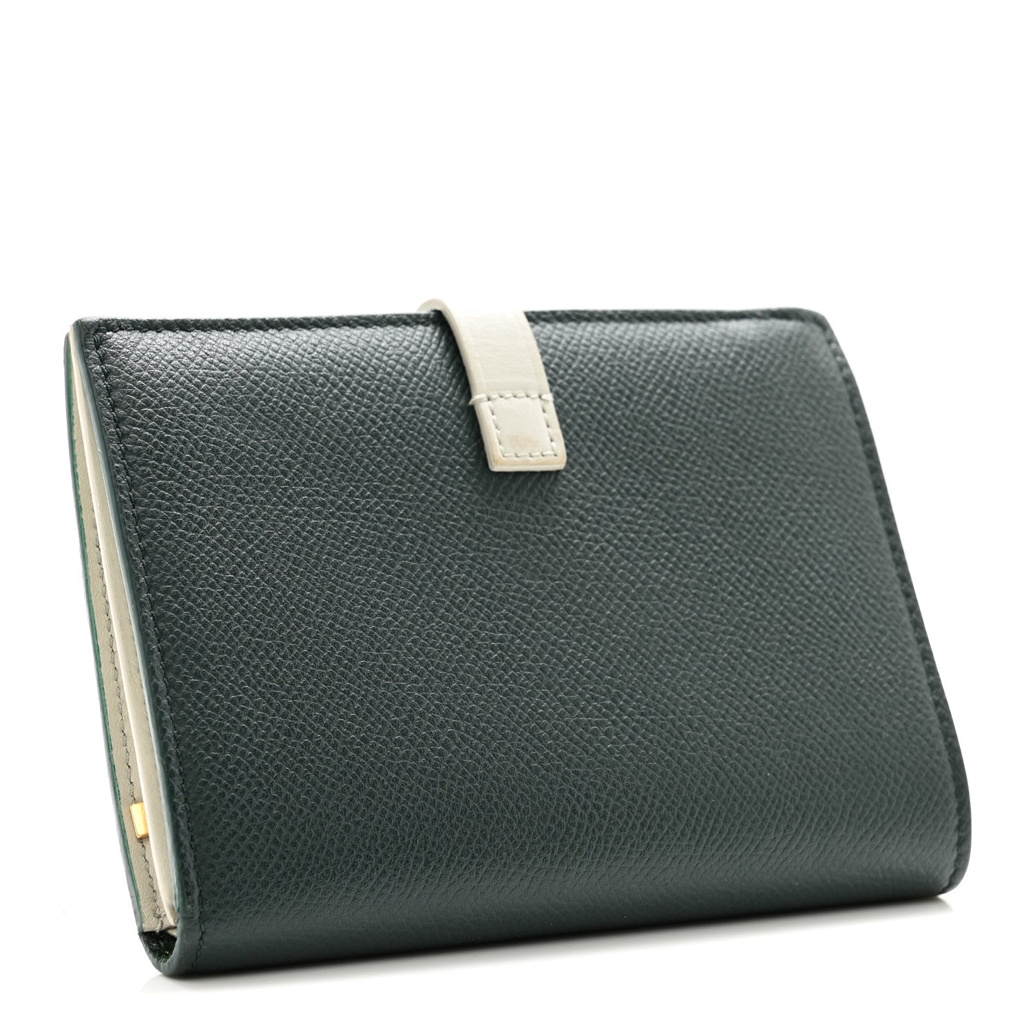 Celine Grained Calfskin Small Multifunction Strap Wallet Dark Green 3 of 8