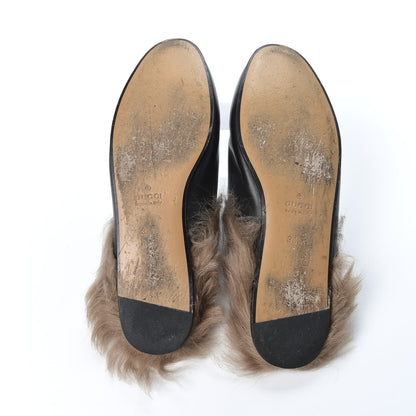 Gucci Calfskin Fur Womens Princetown Slippers 36.5 Black 5 of 8