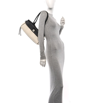 Chanel Grained Calfskin Boucle Urban Essentials Small Shopping Bag Black Ivory 2 of 10