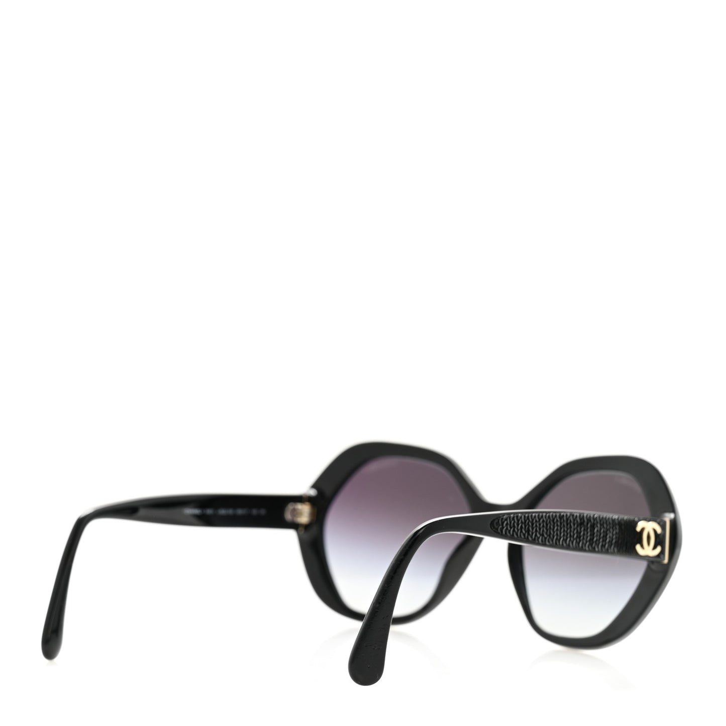 Acetate Sequin Round Sunglasses 5451-A Black