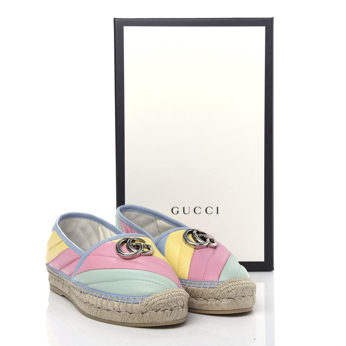 Nappa Matelasse Diagonal GG Marmont Espadrilles 37 Multicolor Pastel