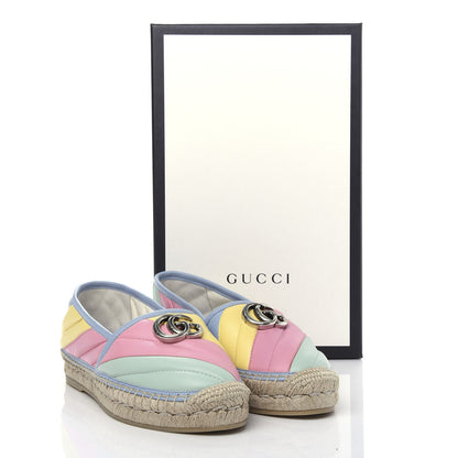 Gucci Nappa Matelasse Diagonal GG Marmont Espadrilles 37 Multicolor Pastel 11 of 11