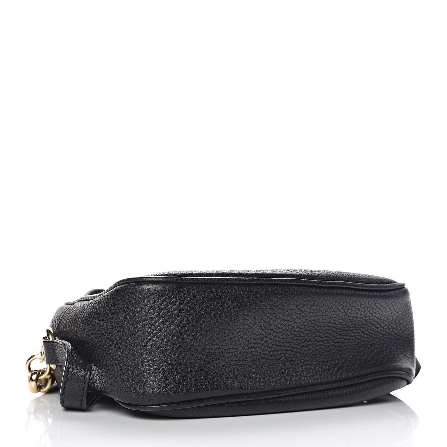 Pebbled Calfskin Small Soho Disco Bag Black
