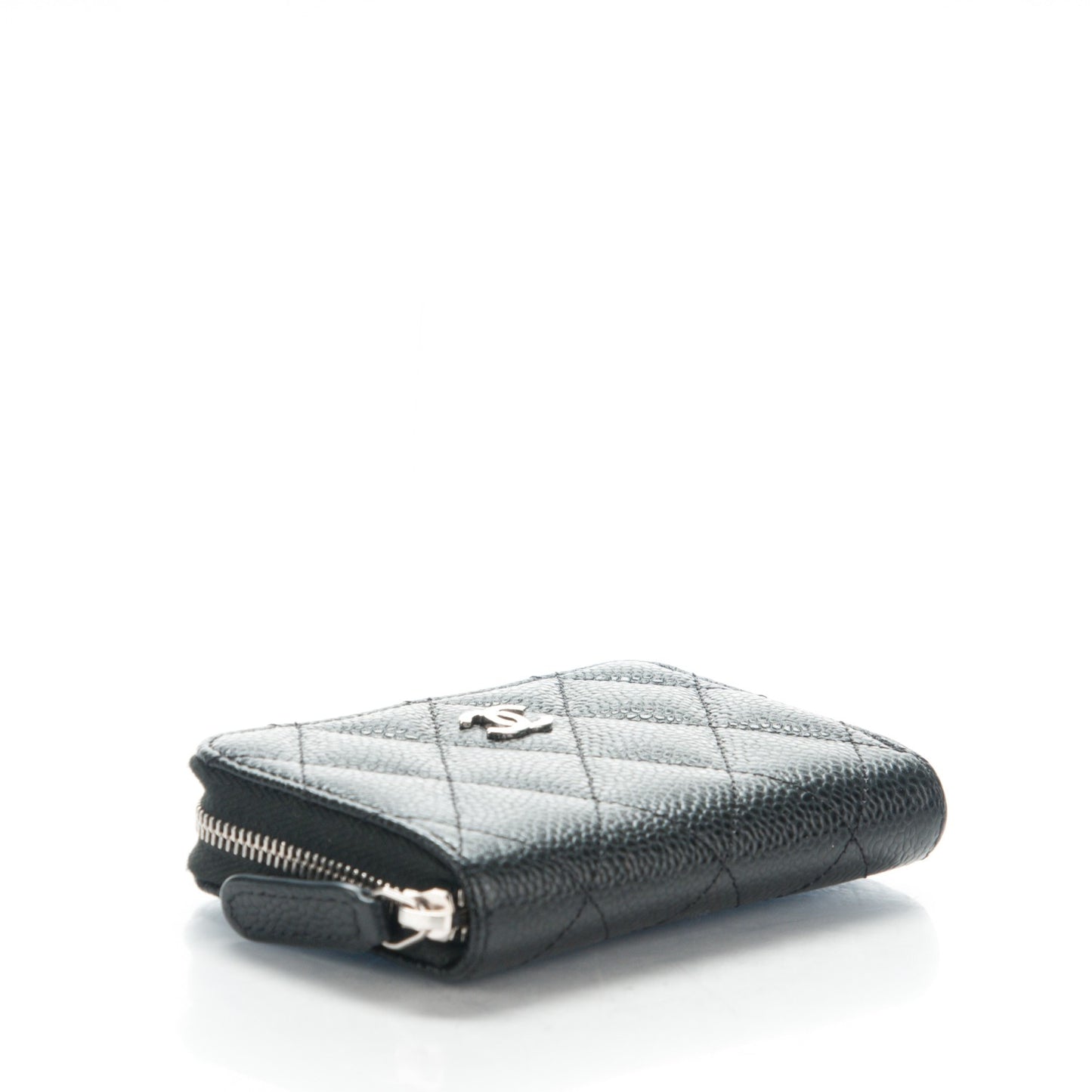 Caviar Quilted Zip Coin Purse Black