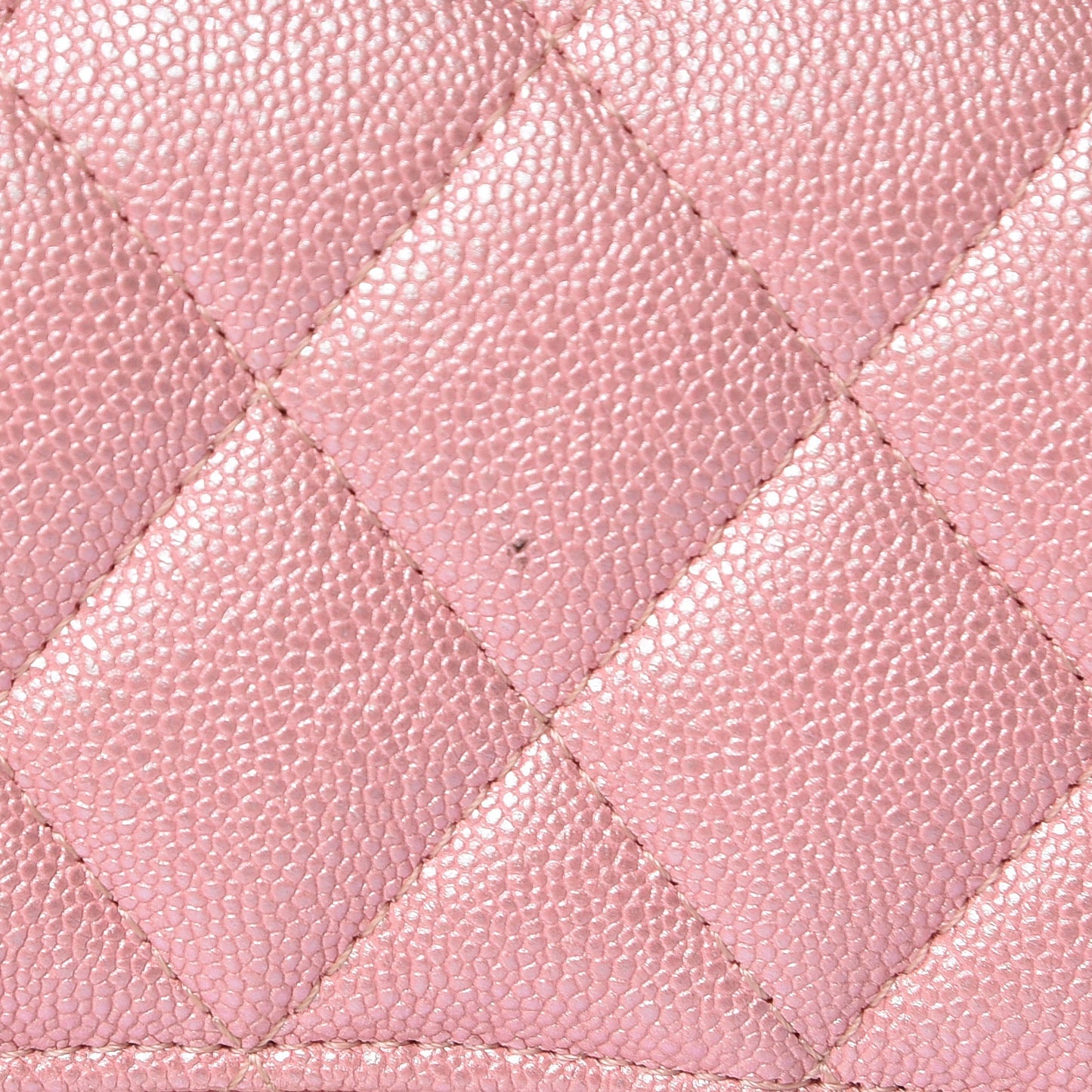 Iridescent Caviar Quilted Small Double Flap Pink