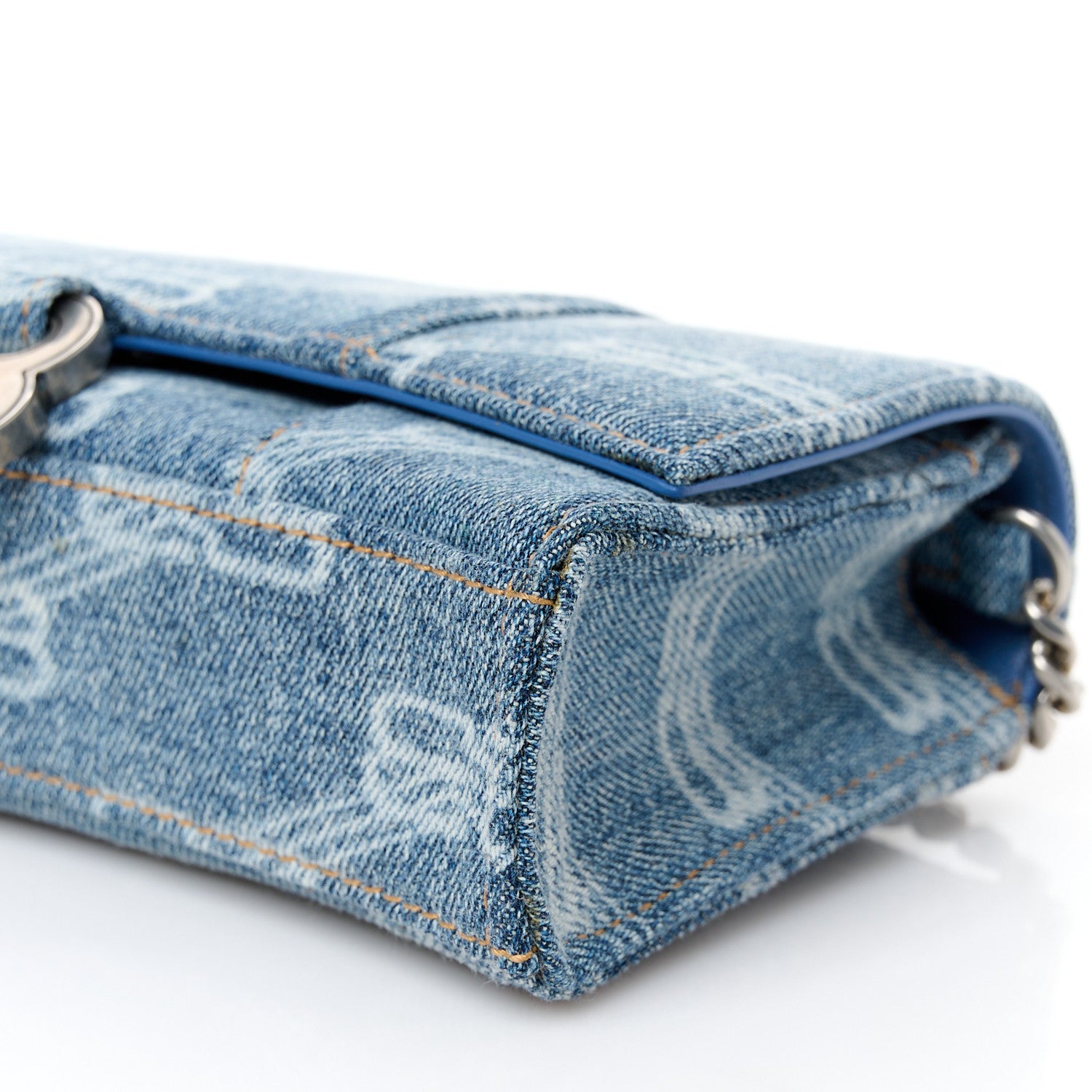 Balenciaga Denim BB Monogram Hourglass Chain Bag Blue 11 of 11