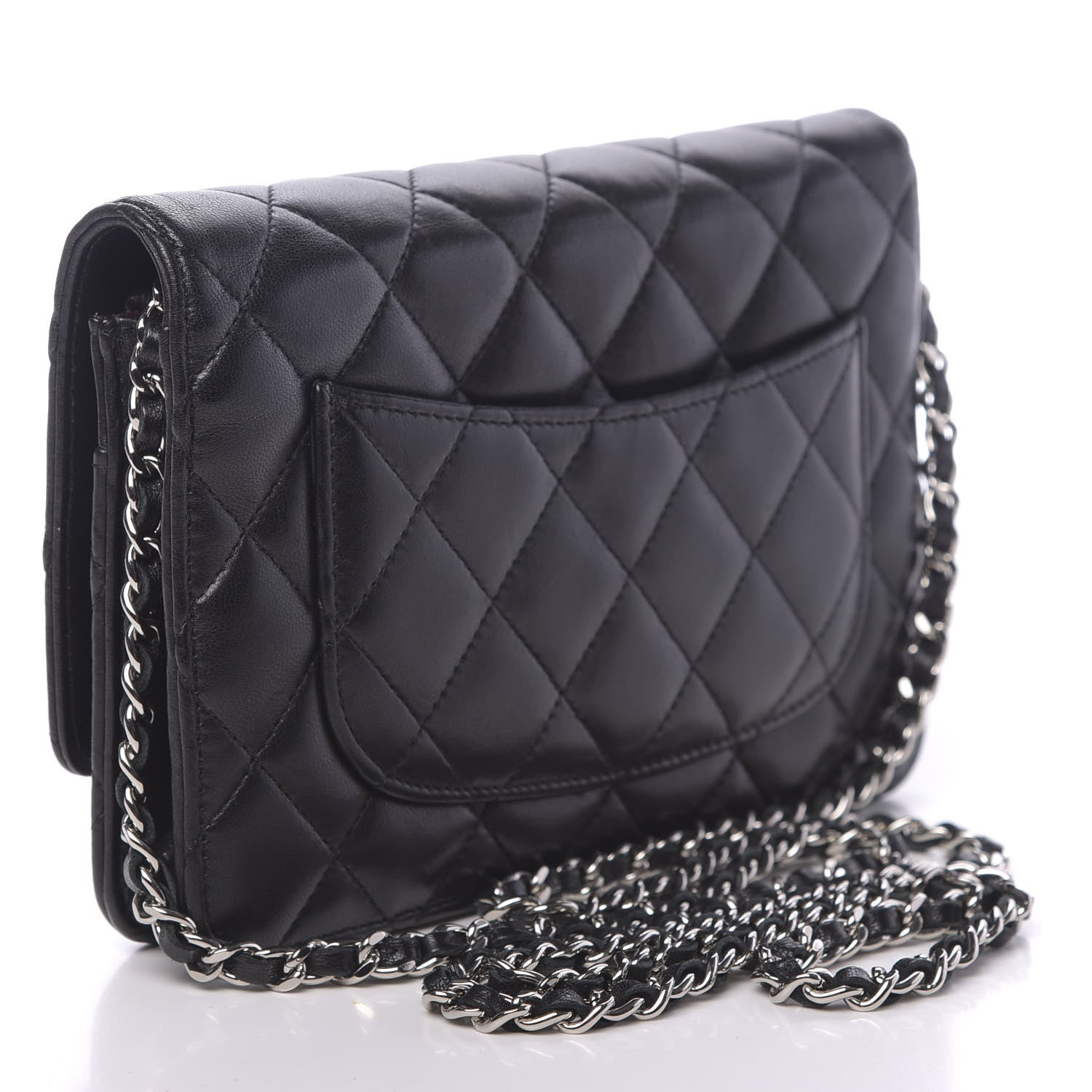 Chanel Lambskin Quilted Wallet On Chain WOC Black 3 of 16