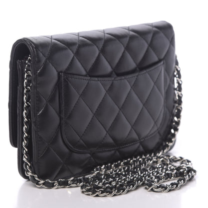 Chanel Lambskin Quilted Wallet On Chain WOC Black 3 of 16
