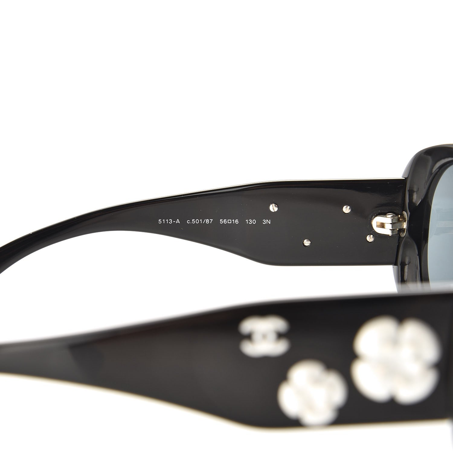 Chanel Camellia CC Sunglasses 5113-A Black 5 of 7