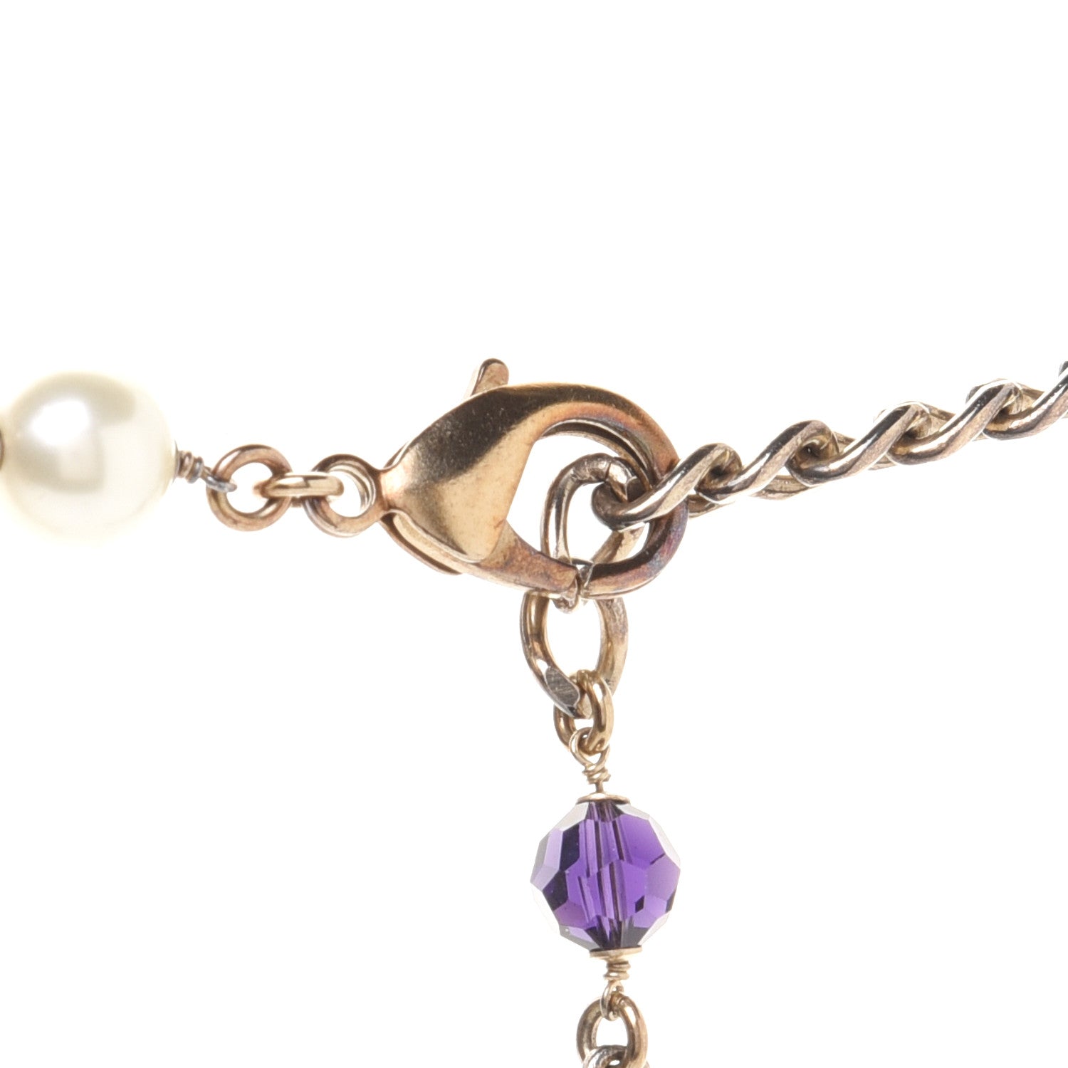 Chanel Pearl Crystal Beaded Chain CC Feather Belt Aged Gold Black 7 of 7