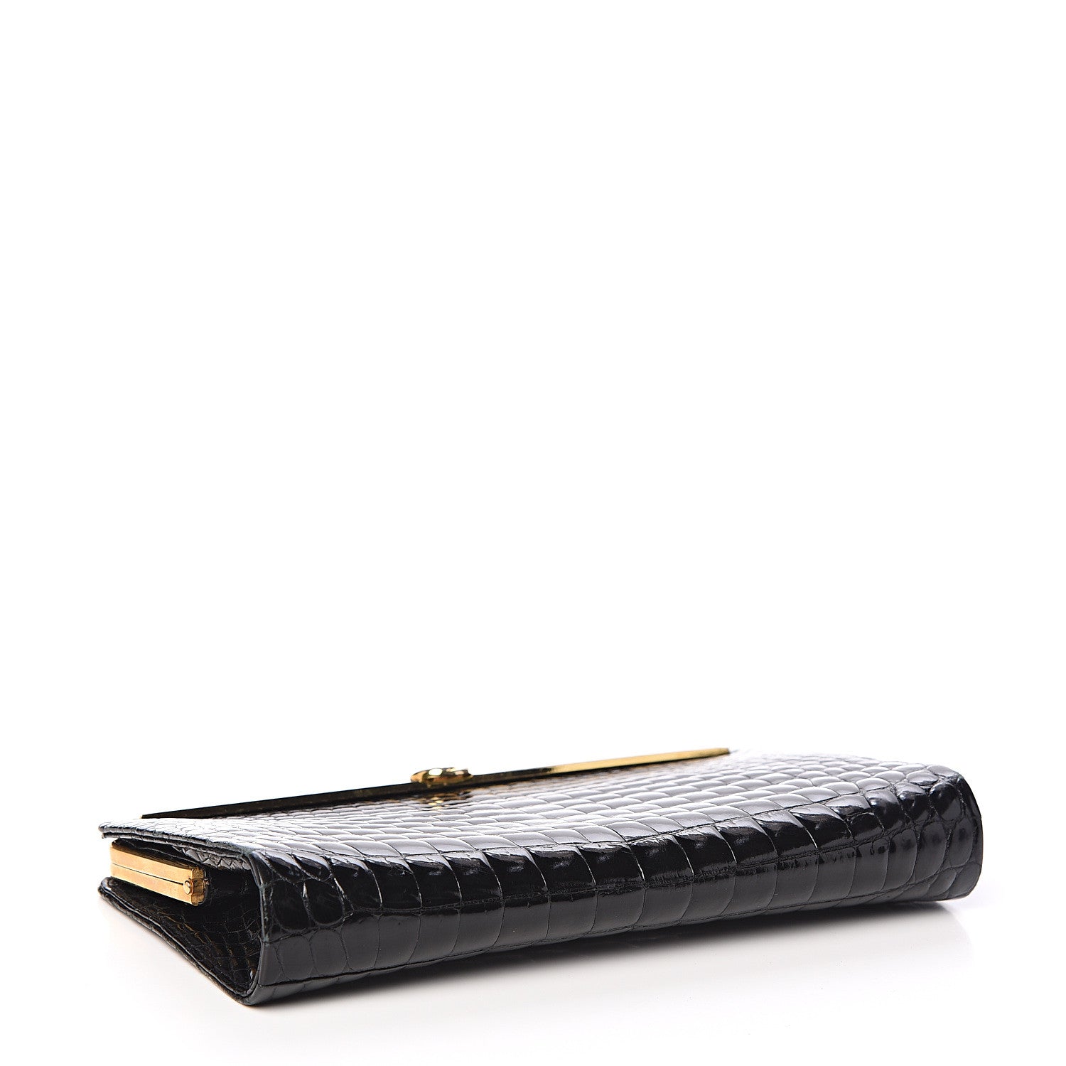 Gucci Crocodile Clutch Black 3 of 11