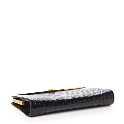 Gucci Crocodile Clutch Black 3 of 11
