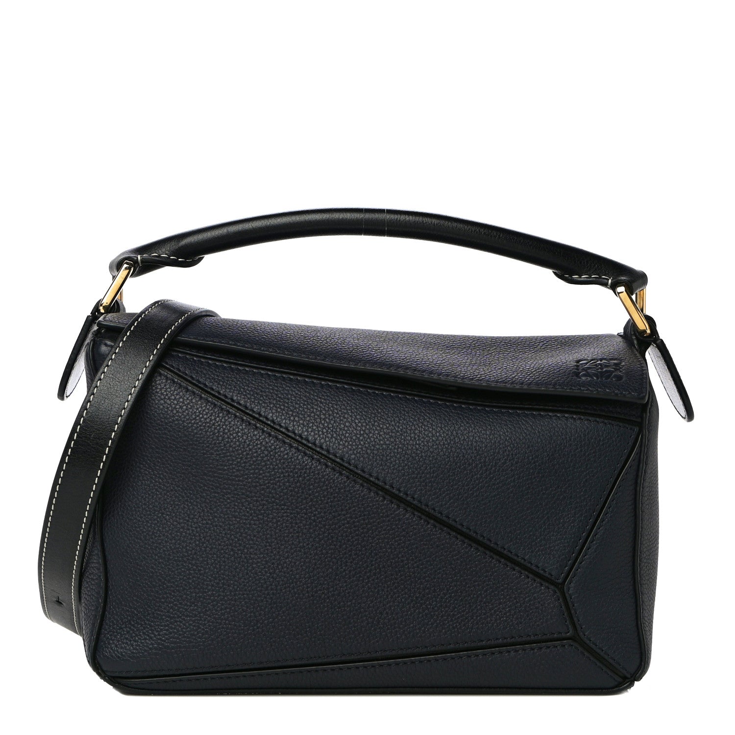 Loewe Calfskin Small Puzzle Bag Midnight Blue Black 1 of 10
