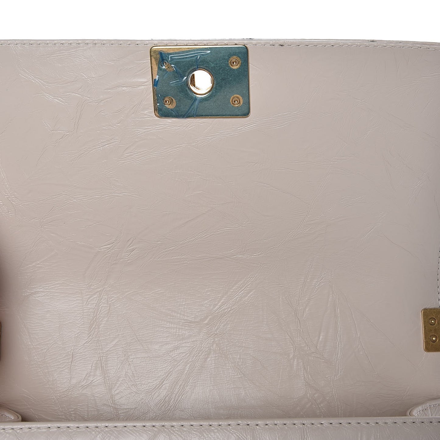 Aged Calfskin Quilted Medium Jacket Boy Flap White