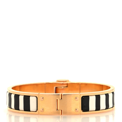 Hermes Enamel Printed Charniere Couvertures Nouvelles Narrow Hinged Bracelet S Positif Negatif 3 of 4