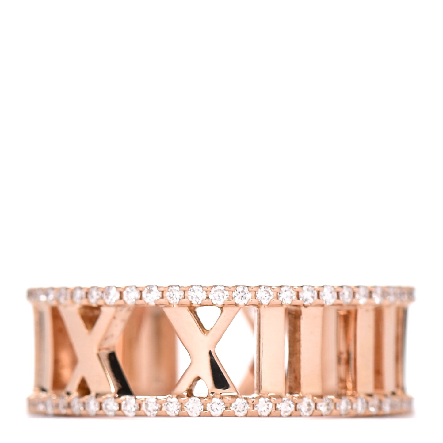 18K Rose Gold Diamond Atlas Open Pave Ring 49 4.75