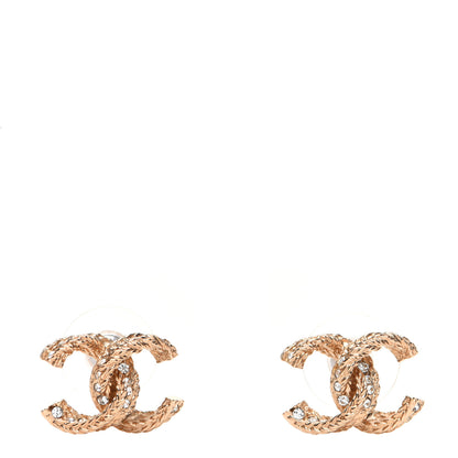 Chanel Crystal Twisted CC Earrings Gold 1 of 7
