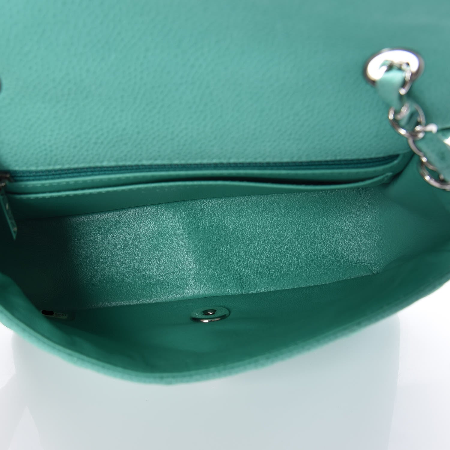 Chanel Iridescent Caviar Quilted Mini Rectangular Flap Green 7 of 15