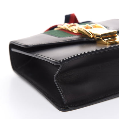 Gucci Calfskin Mini Sylvie Chain Shoulder Bag Black 6 of 11