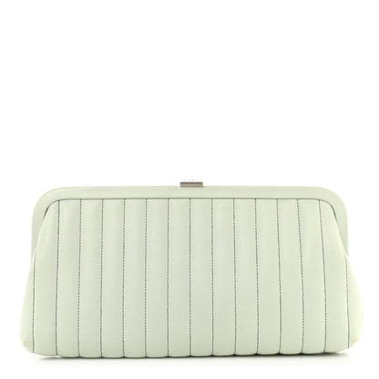 Chanel Lambskin Vertical Quilted Mademoiselle Clutch Light Green 1 of 10